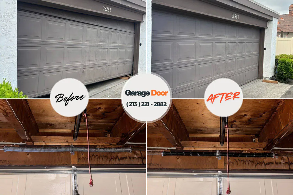 Before and after: garage door repair Rutherford, NJ